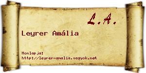 Leyrer Amália névjegykártya